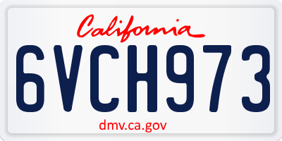 CA license plate 6VCH973