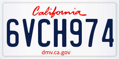 CA license plate 6VCH974