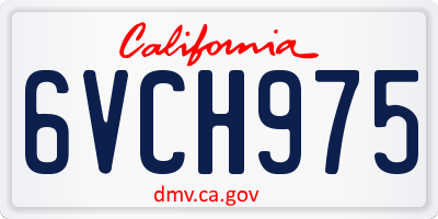 CA license plate 6VCH975