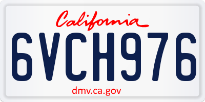 CA license plate 6VCH976