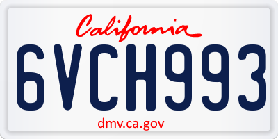 CA license plate 6VCH993