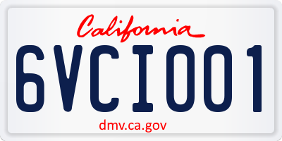 CA license plate 6VCI001