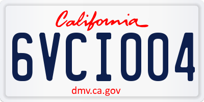 CA license plate 6VCI004