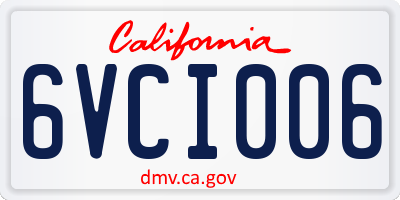 CA license plate 6VCI006