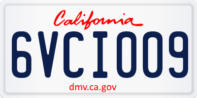 CA license plate 6VCI009