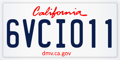 CA license plate 6VCI011