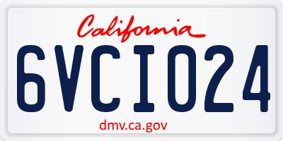 CA license plate 6VCI024