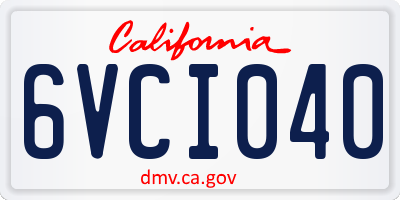CA license plate 6VCI040