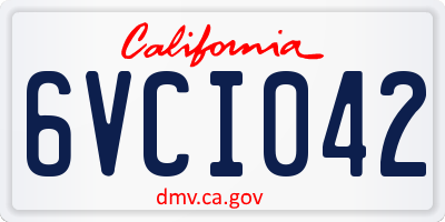 CA license plate 6VCI042