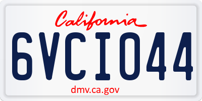 CA license plate 6VCI044