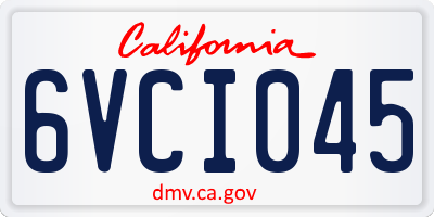 CA license plate 6VCI045