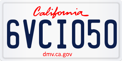 CA license plate 6VCI050