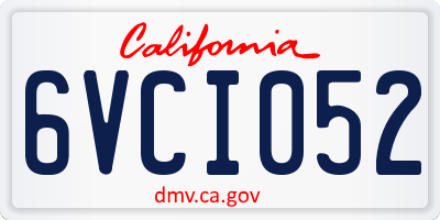 CA license plate 6VCI052