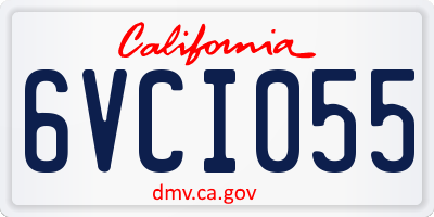 CA license plate 6VCI055