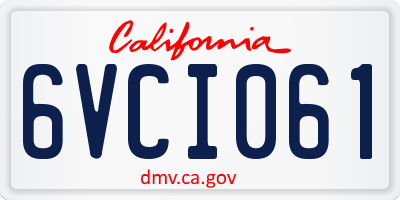 CA license plate 6VCI061