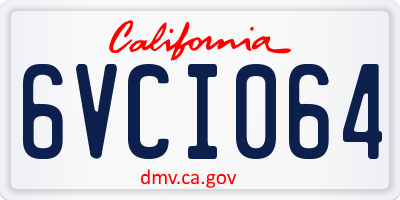 CA license plate 6VCI064