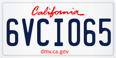 CA license plate 6VCI065