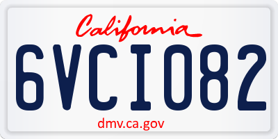 CA license plate 6VCI082