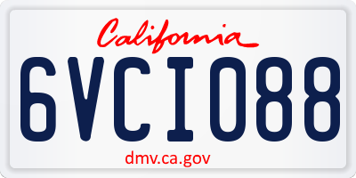 CA license plate 6VCI088