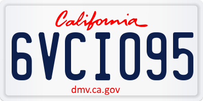 CA license plate 6VCI095