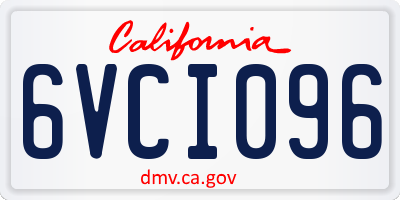 CA license plate 6VCI096
