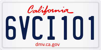 CA license plate 6VCI101