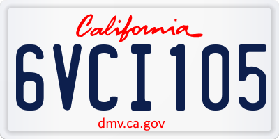 CA license plate 6VCI105