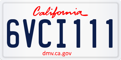 CA license plate 6VCI111