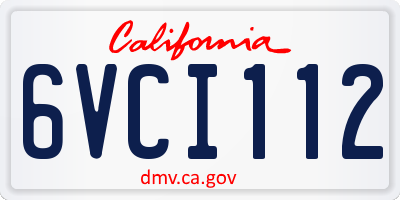 CA license plate 6VCI112