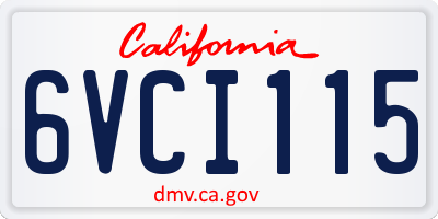 CA license plate 6VCI115