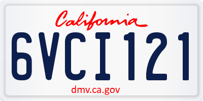 CA license plate 6VCI121