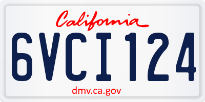 CA license plate 6VCI124