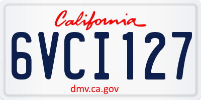 CA license plate 6VCI127