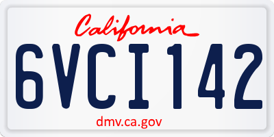 CA license plate 6VCI142