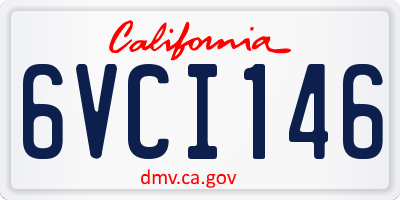 CA license plate 6VCI146