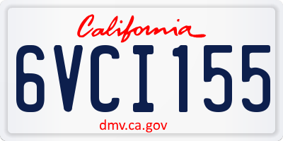 CA license plate 6VCI155