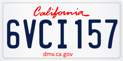 CA license plate 6VCI157