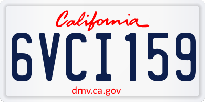 CA license plate 6VCI159