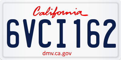 CA license plate 6VCI162