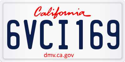CA license plate 6VCI169