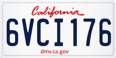 CA license plate 6VCI176