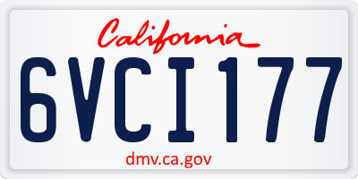 CA license plate 6VCI177