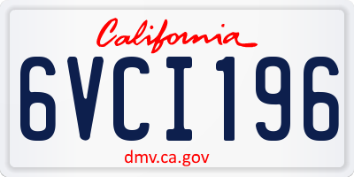 CA license plate 6VCI196
