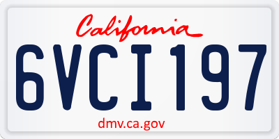 CA license plate 6VCI197