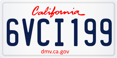 CA license plate 6VCI199