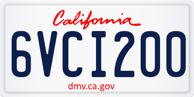 CA license plate 6VCI200