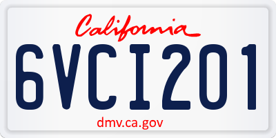 CA license plate 6VCI201