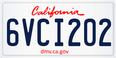 CA license plate 6VCI202