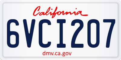 CA license plate 6VCI207