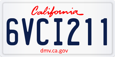 CA license plate 6VCI211